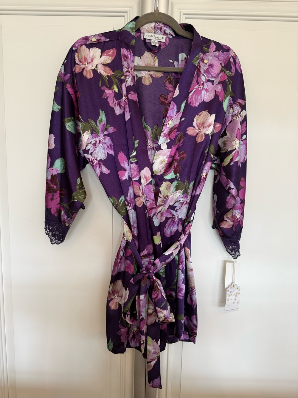 In Bloom by Jonquil robe in deep purple XS NWT